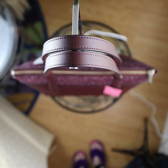 NWT Kate Spade Cherrywood Tote/Shoulder Bag & Glitter Trim - Picture 4 of 17